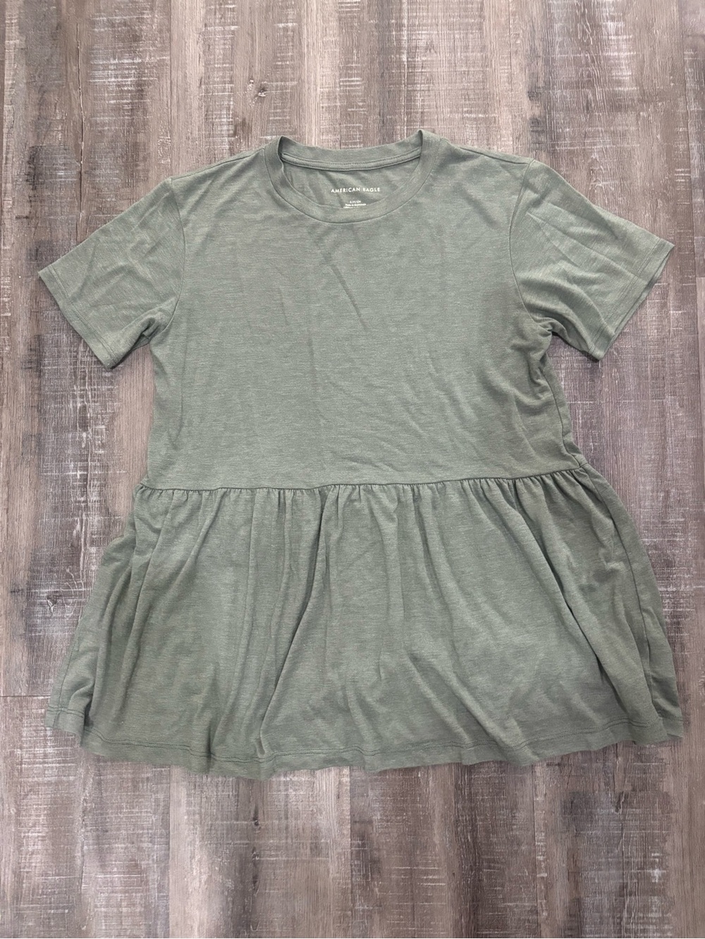 American Eagle Outfitters Sage Green Peplum Tee